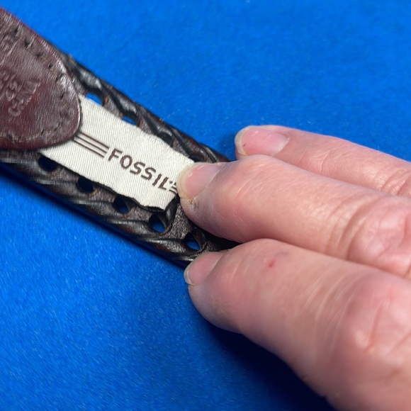 Fossil weather dark brown braided belt - Picture 5 of 5
